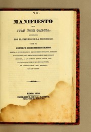 Cover of: Manifiesto que Juan Jose Garcia, conducido por el imperio de la necesidad, y por el consejo de hombres sabios by Juan José García