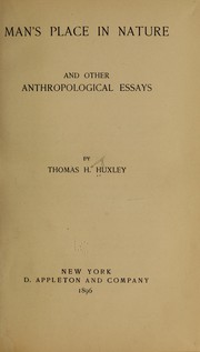 Cover of: Man's place in nature by Thomas Henry Huxley