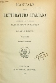 Cover of: Manuale della letteratura italiana by Alessandro D'Ancona