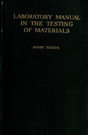 Cover of: A manual in the testing of materials