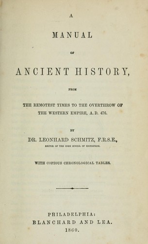 A manual of ancient history by Leonhard Schmitz | Open Library