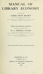 Cover of: Manual of library economy by James Duff Brown