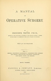 Cover of: A manual of operative surgery
