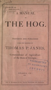 Cover of: A manual on the hog by Georgia. Dept. of Agriculture