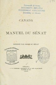 Cover of: Manuel du Sénat