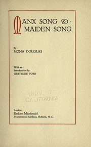 Cover of: Manx song & maiden song | Mona Douglas