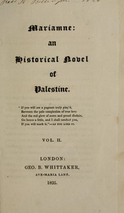 Cover of: Mariamne: an historical novel of Palestine