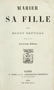 Cover of: Marier sa fille