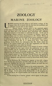 Cover of: Marine zoology