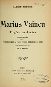 Cover of: Marius vaincu: tragédie en 3 actes