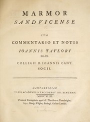 Cover of: Marmor Sandvicense, cvm commentario et notis.