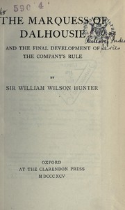 Cover of: The Marquess of Dalhousie by William Wilson Hunter