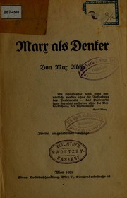 Cover of: Marx als denker