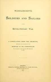 Cover of: Massachusetts soldiers and sailors of the revoluntionary war.  MOR - PAZEL by Massachusetts. Office of the Secretary of State.