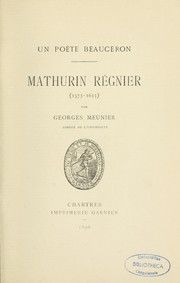 Cover of: Mathurin Régnier (1573-1613)