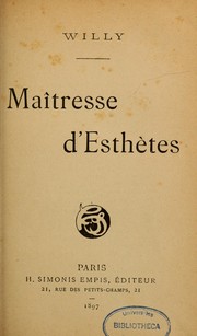 Cover of: Maîtresse d'Esthètes: [roman]