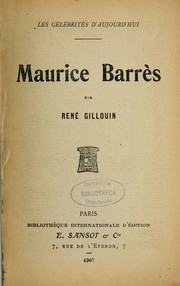 Cover of: Maurice Barrès