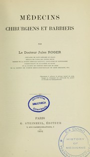 Cover of: Médecins, chirurgiens et barbiers