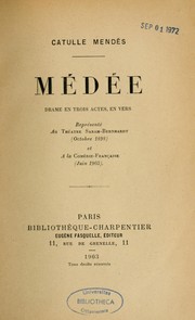 Cover of: Médée: drame en trois actes, en vers