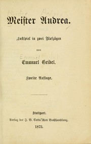 Cover of: Meister Andrea: Lustspiel in 2 Aufzügen