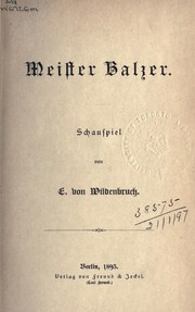 Cover of: Meister Baldzer: Schauspiel