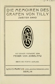 Cover of: Die Memoiren des Grafen von Tilly