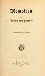 Cover of: Memoiren von Bertha von Suttner