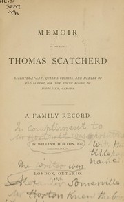 Cover of: Memoir of the late Thomas Scatcherd: a family record