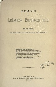 Cover of: Memoir of LeBaron Botsford | Frances Elizabeth Murray