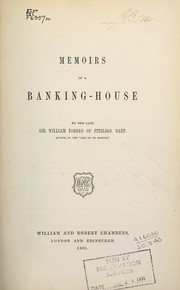 Cover of: Memoirs of a banking-house. by Forbes, William Sir