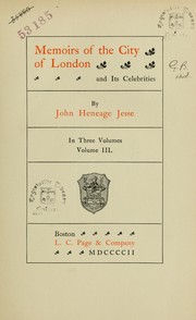Cover of: Memoirs of the city of London and its celebrities