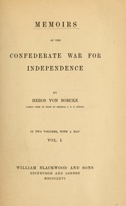 Cover of: Memoirs of the Confederate War for independence by Heros von Borcke