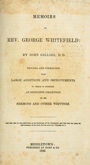 Cover of: Memoirs of Rev. George Whitefield by Gillies, John