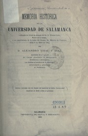 Cover of: Memoria historica de la Universidad de Salamanca by Alejandro Vidal y Diaz