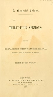 Cover of: A memorial volume: thirty-four sermons