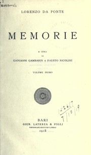 Cover of: Memorie