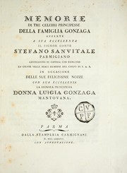 Cover of: Memorie di tre celebri principesse della famiglia Gonzaga by Ireneo Affò