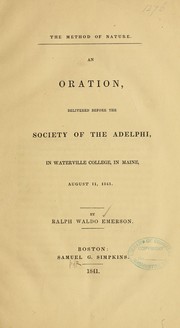 Cover of: The method of nature by Ralph Waldo Emerson