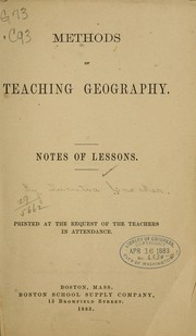 Methods of teaching geography by Lucretia Crocker