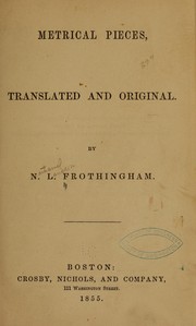 Cover of: Metrical pieces