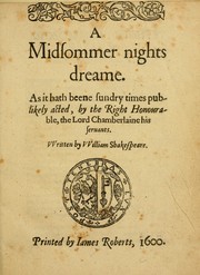 Cover of: A midsommer nights dreame by William Shakespeare