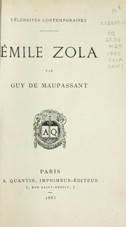 Cover of: Émile Zola by Guy de Maupassant