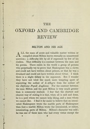 Cover of: Milton and his age