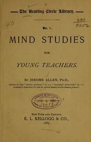 Cover of: Mind studies for young teachers by Jerome Allen