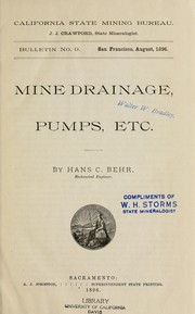 Mine drainage, pumps, etc by Hans C. Behr