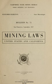 Cover of: Mining laws by California.