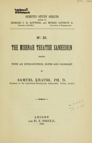 Cover of: The Mishnah treatise Sanhedrin