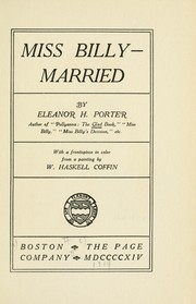 Cover of: Miss Billy--married | Eleanor Hodgman Porter