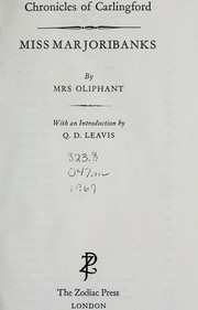 Cover of: Miss Marjoribanks by Margaret Oliphant