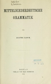Cover of: Mittelniederdeutsche Grammatik